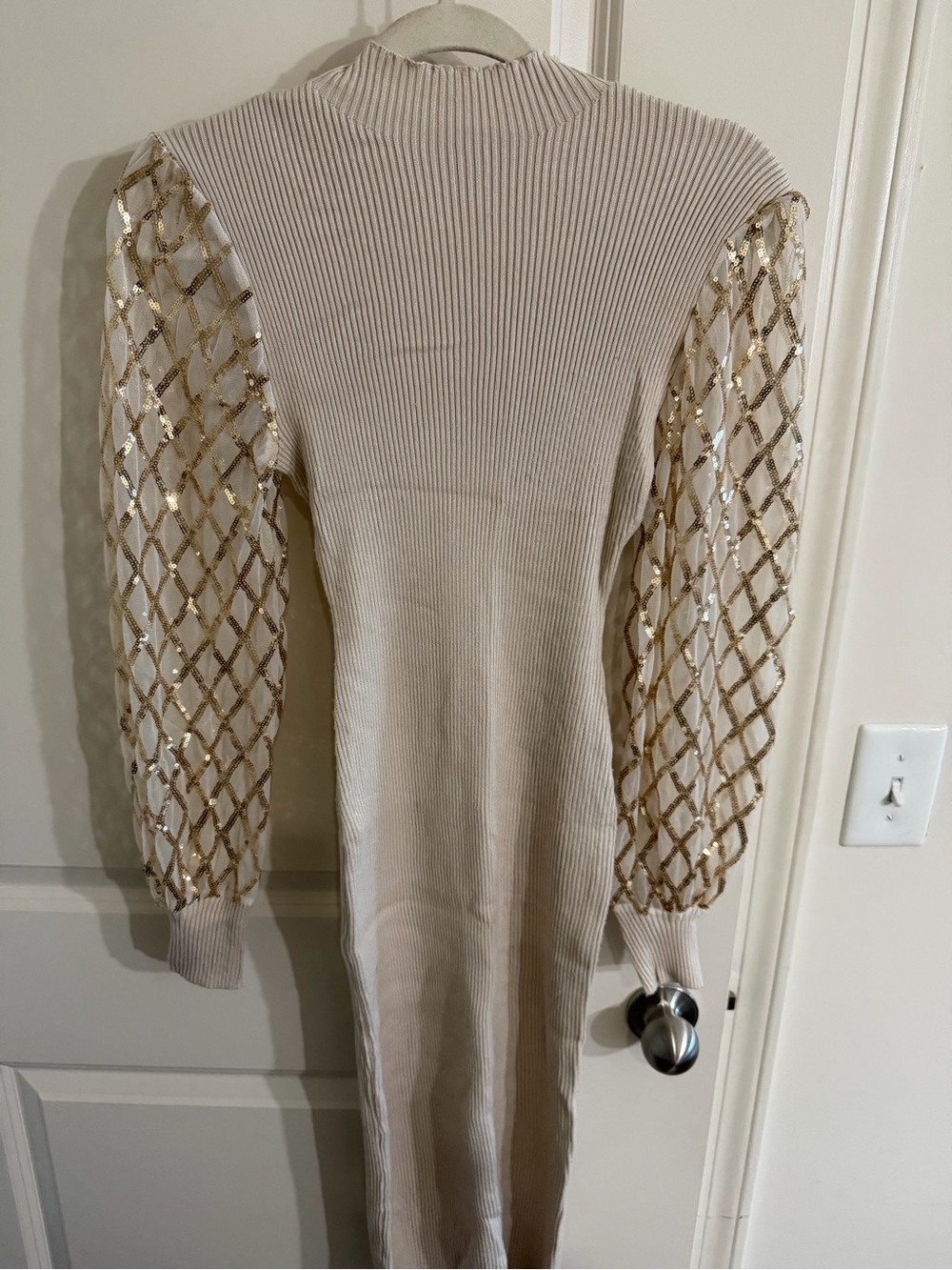 Fashion Nova Beige Ribbed Knit Top